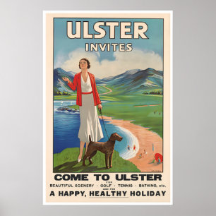 Ulster Irlande Art Irlandais Affiche de Voyage Imp