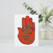 Ulster-Schots rood handontwerp. Briefkaart (Staand voorkant)