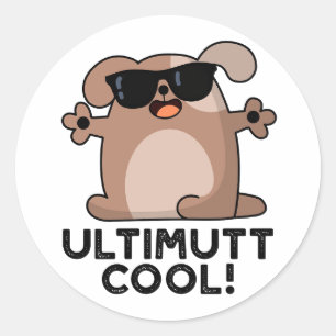 Ulti-mutt Cool Funny Dog Pun Ronde Sticker