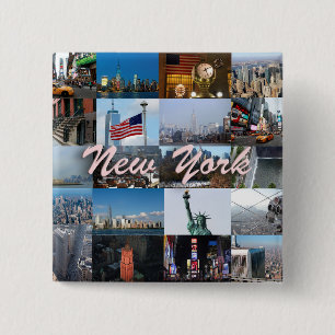Ultiem! Foto's van New York City Pro Vierkante Button 5,1 Cm