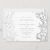 Ultiem Roos Grijze Zilver Elegant Floral Wedding Kaart (Voorkant)