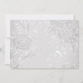 Ultiem Roos Grijze Zilver Elegant Floral Wedding Kaart (Achterkant)