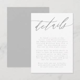Ultieme eenvoudige lichte grijze, moderne handmati RSVP kaartje