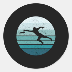 Ultieme frisbee gestreepte stijl ronde sticker