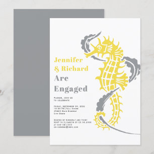 Ultieme grijze en gele verlovingspartij kaart