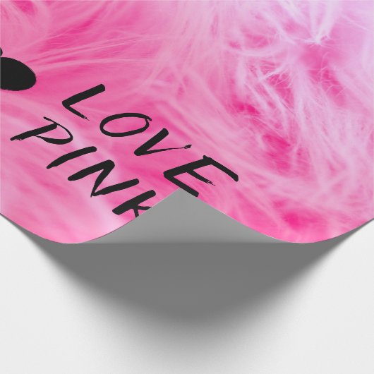 Ultieme hot-roze Fuzzy Faux Fur Cadeaupapier (Hoek)