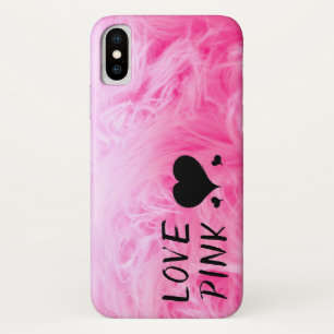 Ultieme hot-roze Fuzzy Faux Fur iPhone X Hoesje