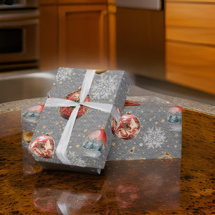 Ultieme kerstboom bollen staal grijs cadeaupapier