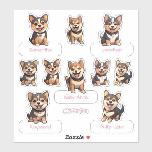 Ultieme Schattigee Black Shiba Inu Puppy Collectie Sticker (Vel)
