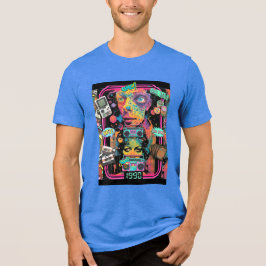 Ultimate 90s Nostalgia Pop Art Collage Tri-Blend Shirt