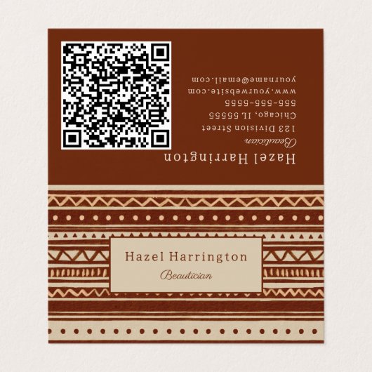 Ultimate Boho Folded Visitekaartje QR-code (Buitenkant ongevouwen)