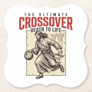 Ultimate Crossover Christelijke Basketbal Vintage Kartonnen Onderzetters