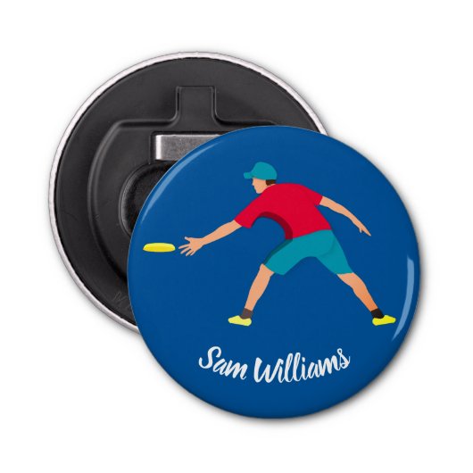 Ultimate Frisbee Button Flesopener (Voorkant)