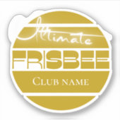 Ultimate Frisbee geel Custom-Cut Vinyl Sticker (Voorkant)