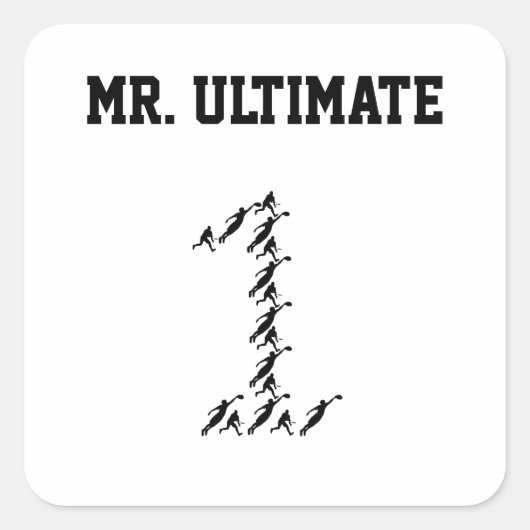Ultimate Frisbee Mr/Miss Ultimate Vierkante Sticker (Voorkant)