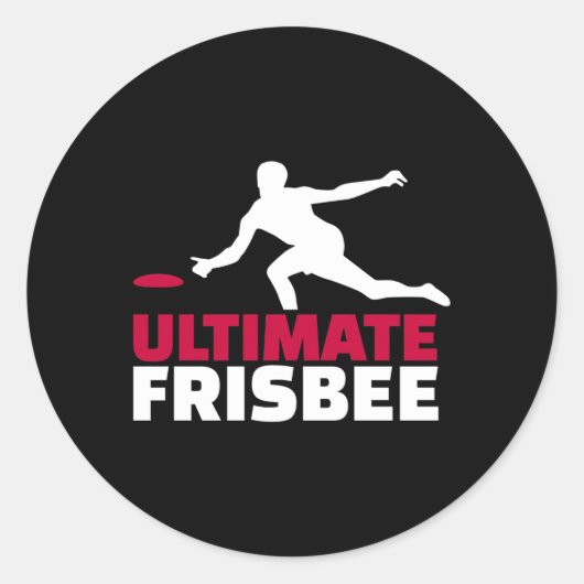 Ultimate Frisbee Ronde Sticker (Voorkant)