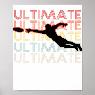  Ultimate Frisbee Sport Retro Poster