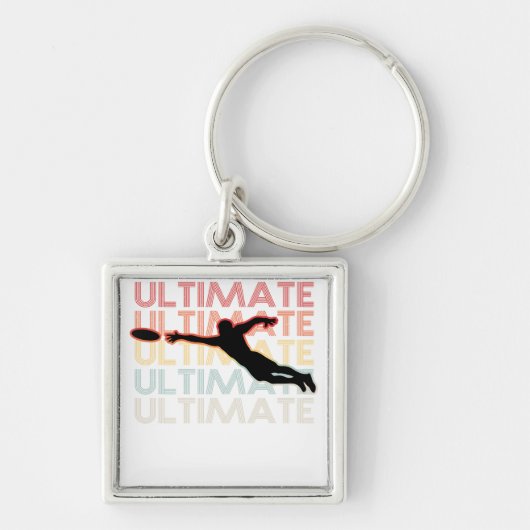 Ultimate Frisbee Sport Retro Sleutelhanger (Voorkant)