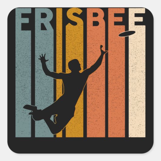  Ultimate Frisbee Sport Retro Vierkante Sticker (Voorkant)