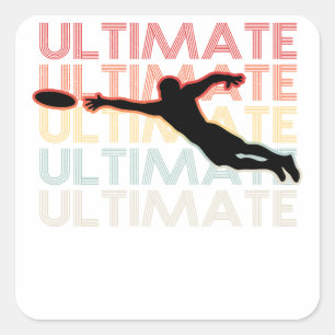  Ultimate Frisbee Sport Retro Vierkante Sticker