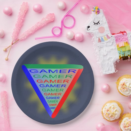 Ultimate Gamer 3 Gaming System Kleuren RGB Papieren Bordje (Feest)