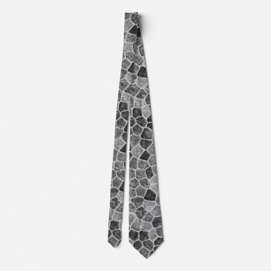Ultimate Grey Cobled Patchwork Terrazo Pattern Stropdas (Achterkant)