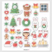 Ultimate Kawaii Christmas Fun! Mega Sticker (Feuille)
