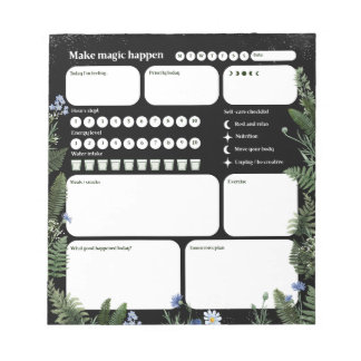 Ultimate Wellness Planner – Dark Floral Whimsical  Notitieblok