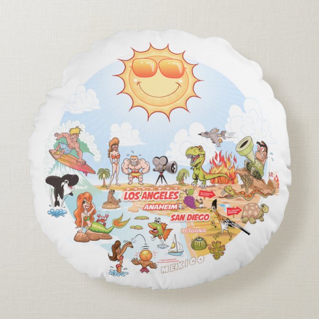 Ultime Sunny California Round Coussin (Devant)