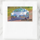 Ultra Cool Super Fast Silver Sportauto Rechthoekige Sticker (Tas)