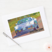 Ultra Cool Super Fast Silver Sportauto Rechthoekige Sticker (Envelop)