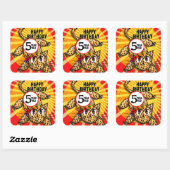 Ultra Cute Anime Leopard Kat Rainbow Head Band Vierkante Sticker (Vel)