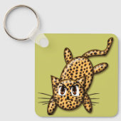Ultra Cute Anime Leopard Kat Sleutelhanger (Voorkant)
