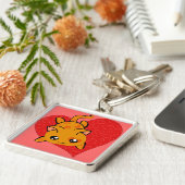 Ultra Cute Kawaii Anime Kat Sleutelhanger (Zijkant)