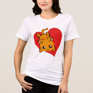 Ultra Cute Kawaii Valentijn Kat Tri-Blend Shirt