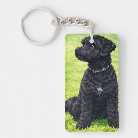 Ultra-Durable Keychain Portuguese Water Dogs Anime (Voorkant)