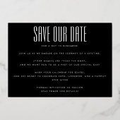 ULTRA EENVOUDIGE BOLD NAAM GOUDE FOTO SAVE THE DAT FOLIE UITNODIGING (Achterkant)