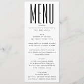 Ultra eenvoudige moderne minimalistische zwart wit menu (Voorkant)