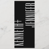 Ultra eenvoudige moderne minimalistische zwart wit menu (Achterkant)