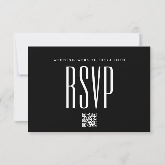 Ultra eenvoudige QR CODE moderne bruiloft website RSVP Kaartje (Achterkant)
