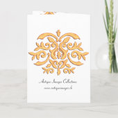 Ultra Elegante Gouden Damast bruiloft uitnodiging (Achterkant)