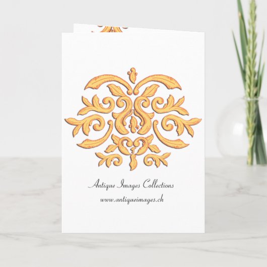 Ultra Elegante Gouden Damast bruiloft uitnodiging (Achterkant)