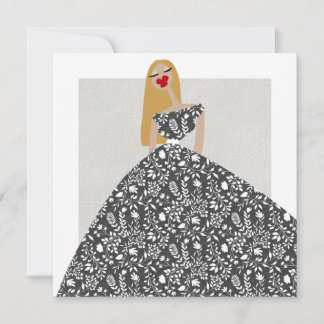 Ultra Feminiene Chic Mode Illustratie Kunstkaart Kaart