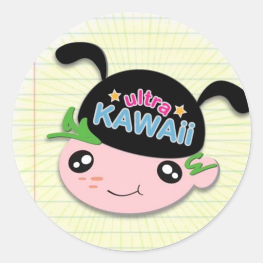 Ultra Kawaii - Jongen Sticker (Voorkant)
