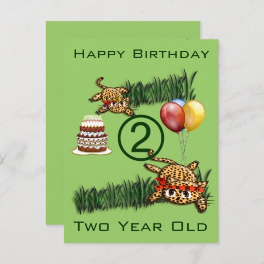 Ultra Leuke Leopard Safari Verjaardag Uitnodiginge Uitnodiging Briefkaart (Voorkant / Achterkant)