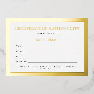 Ultra Luxe Gouden Folie Certificaat van Echtheid Feestdagenkaart
