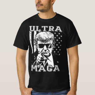 Ultra MAGA Fun Anti-Biden US Flag Pro Trump Trend T-shirt