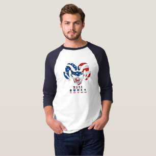 Ultra Maga schedel Mannen Basis 3/4 Sleeve Ragla T-shirt