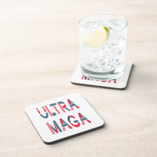 Ultra MAGA Trump Patriotic Republican Conservative Bier Onderzetter