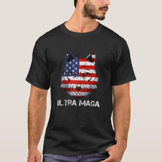 Ultra Maga Wolf American Flag USA Proud Ultra-Maga T-shirt